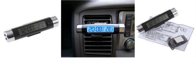 Auto Thermometer Wecker Innen Außentemperaturmesser Kalenderuhren