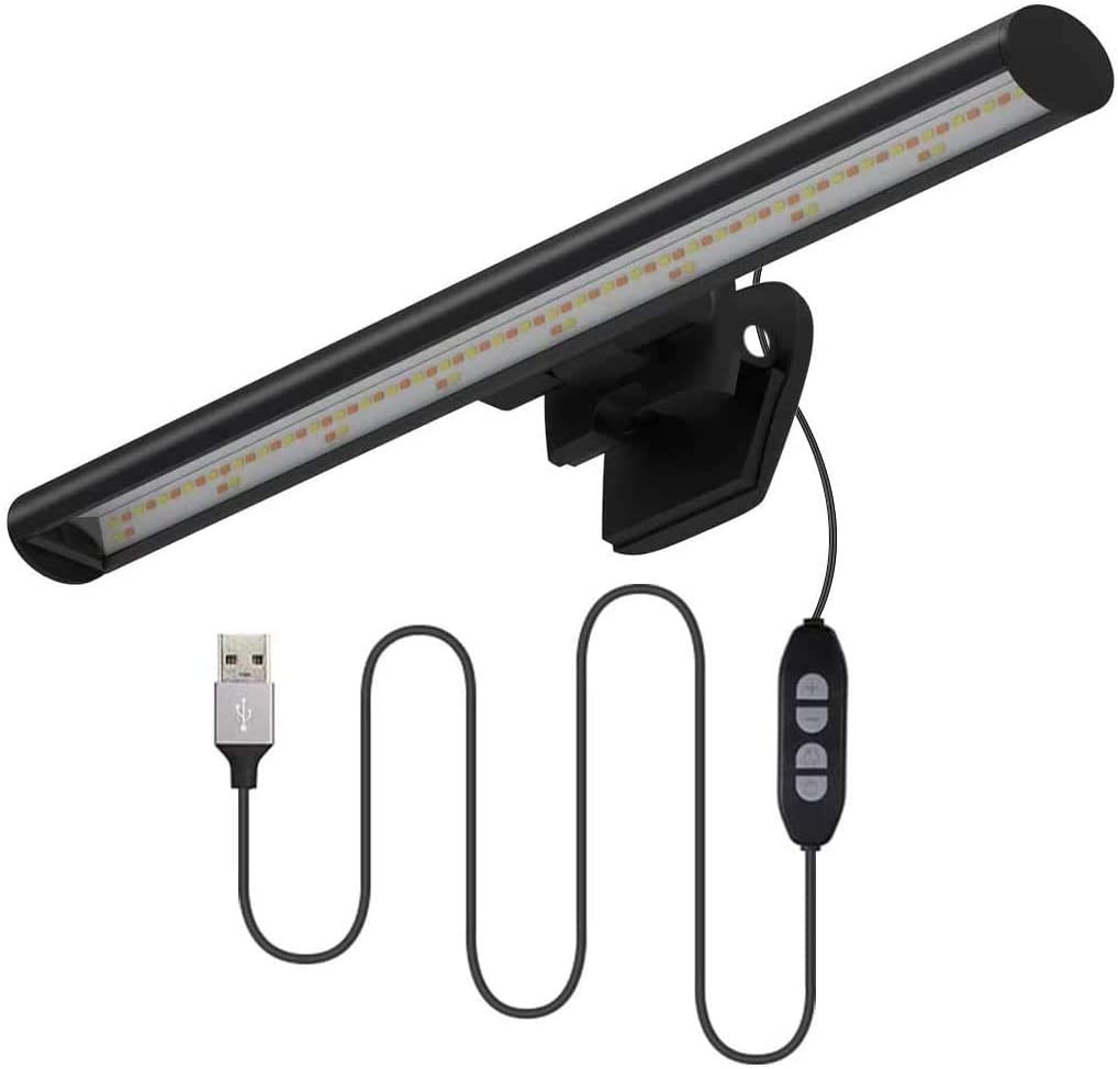 Quntis Laptop Monitor Lampe LED USB mit Touch Control, Anti-blaues Licht  Anti-Strahlung Schreibtischlampe mit Auto-Dimmen für Notebook, USB