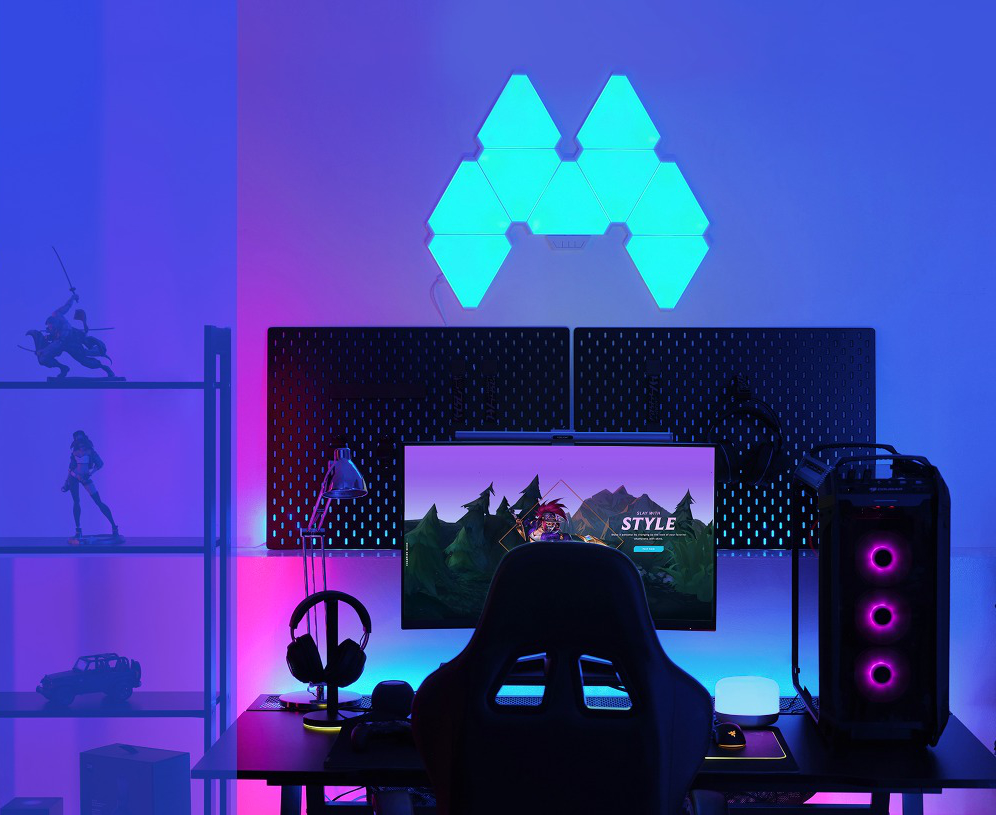 LED Dreiecke Leuchten für Gaming Setup, Smart Home LED Panel Wand