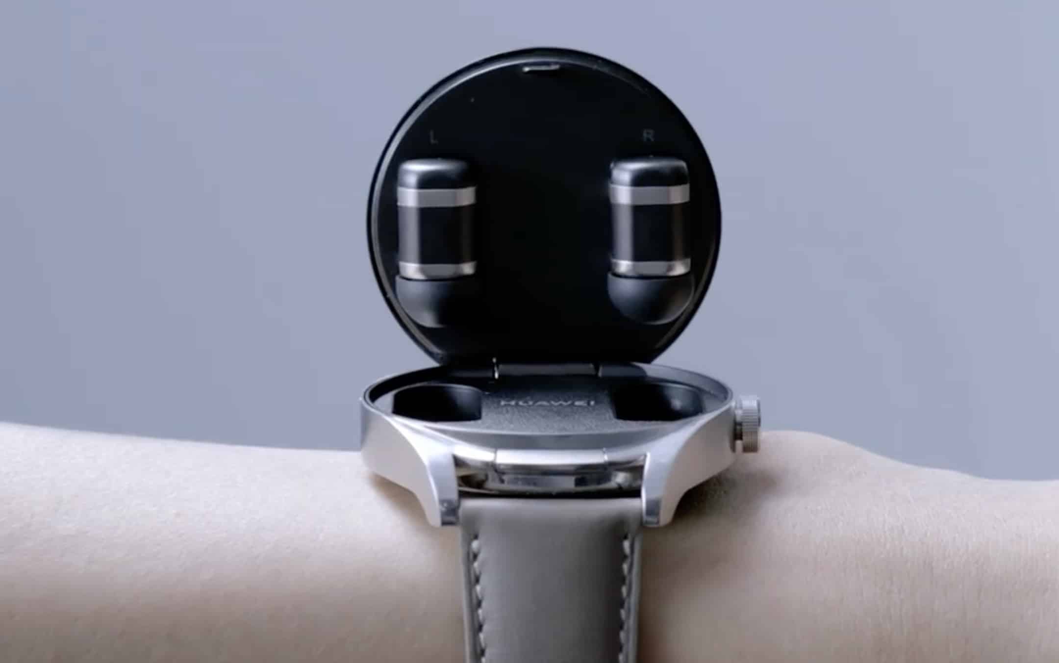 mit vorgestellt Huawei integrierten Buds Watch Smartwatch Kopfhörern: