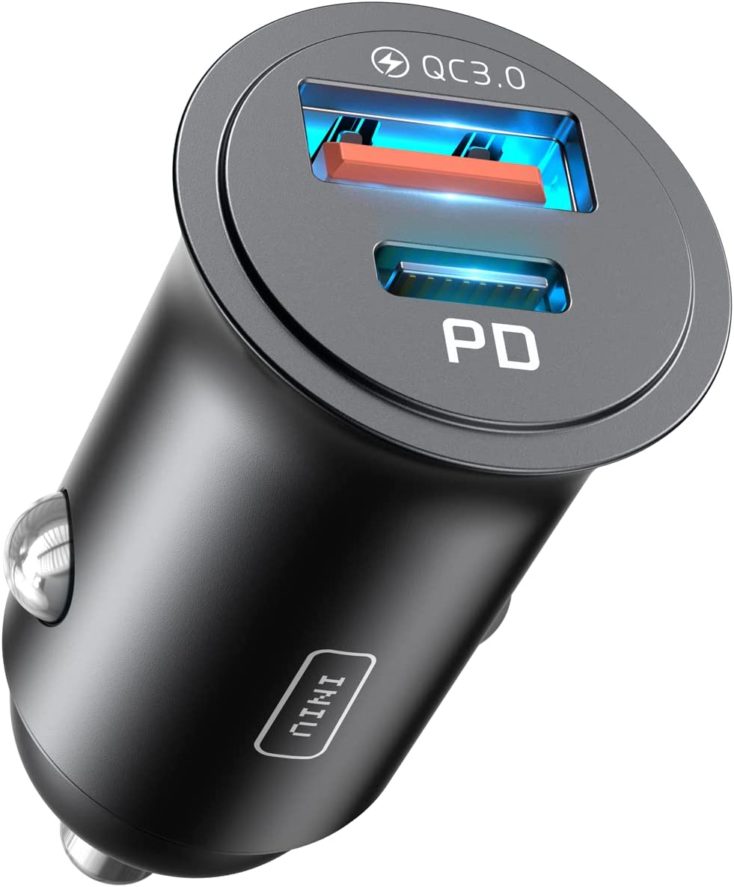 2-Port Auto/KFZ Ladegerät mit USB-C PD (Power Delivery), Mini