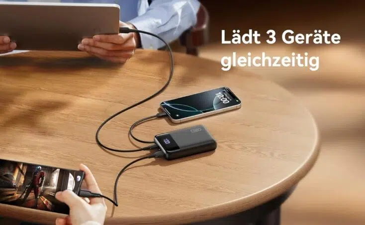 Powerbank lädt 3 Geräte gleichzeitig