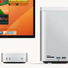 ORICO MiniTower neben Mac Mini