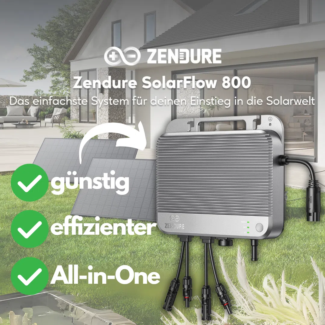 Zendure SolarFlow 800: Effizienteres Wechselrichter-Upgrade fürs Balkonkraftwerk