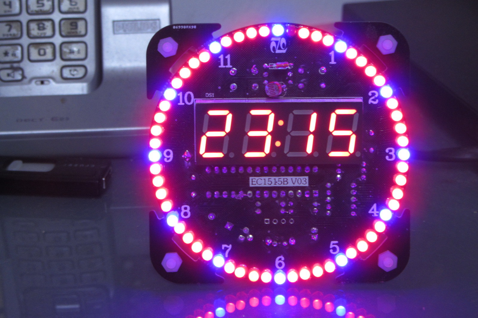 Bausatz Rotation LED Uhr DS1302 mit Gehäuse